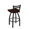 Holland Bar Stool Co 30" Low Back Swivel Bar Stool, Black Wrinkle, Dark Cherry Maple Seat 41130BWDCMpl - alternate 3